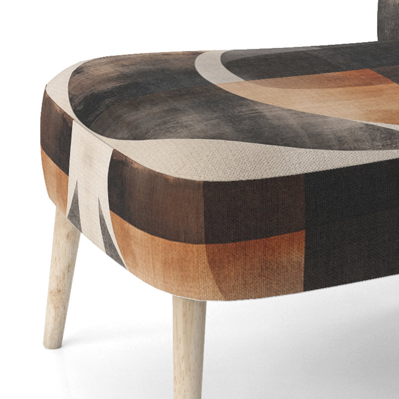 Chaise d'appoint Abstract Shapes - Chaise d'appoint Brown Minimal Curves II, Side Chair Armless
