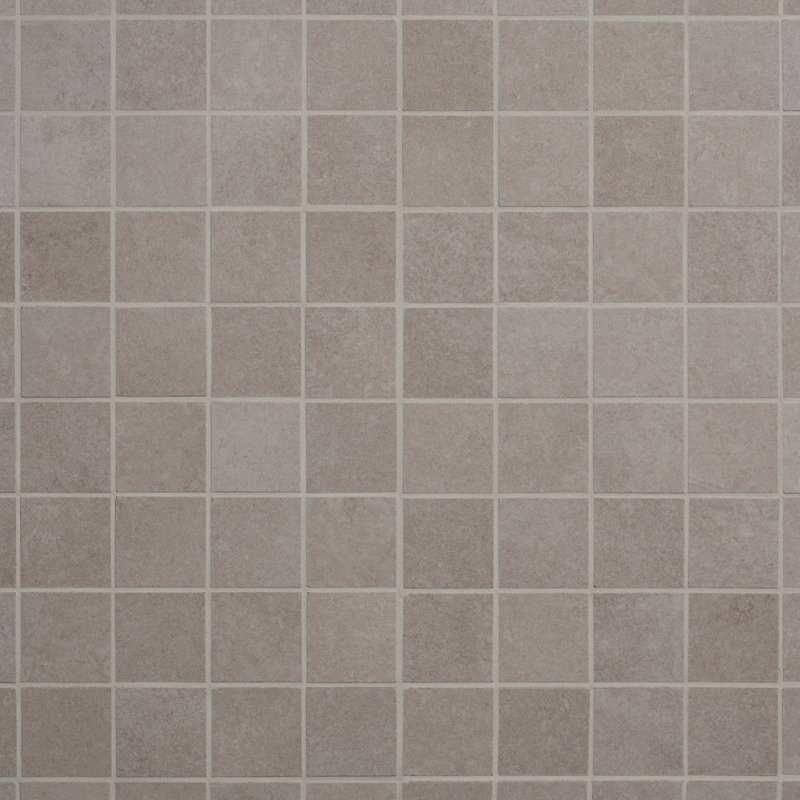 Stoneside 2x2 Porcelain Matte Mosaic Tile, Linen Warm Gray