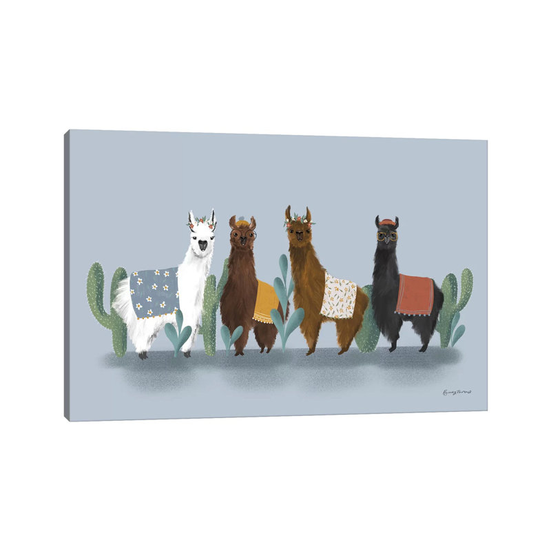 Delightful Alpacas V by Becky Thorns - Wrapped Canvas Print, 152.5 cm H x 101.5 cm W