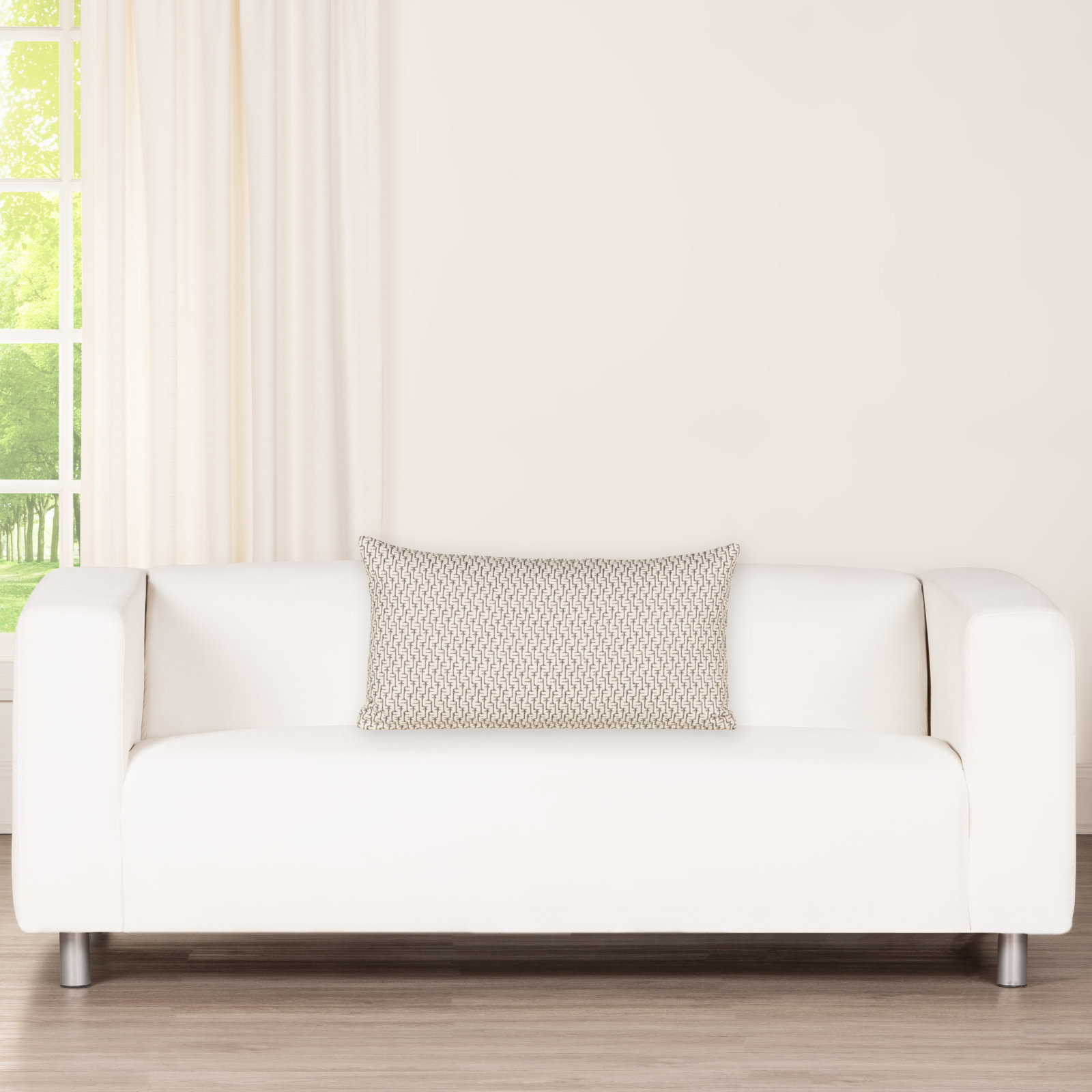 Cascade Geometric Accent Pillow, Blue, Polyester, Rectangle 12"H x 21"W