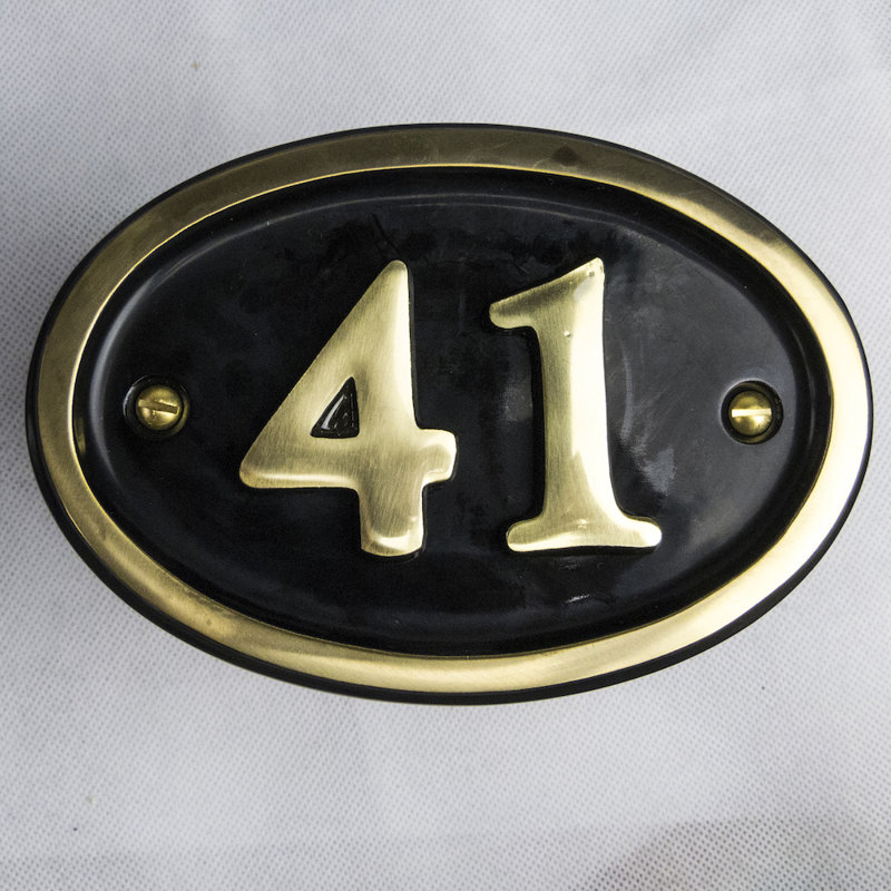 Tyrinia 10cm H Reflective Aluminum House Number, 41
