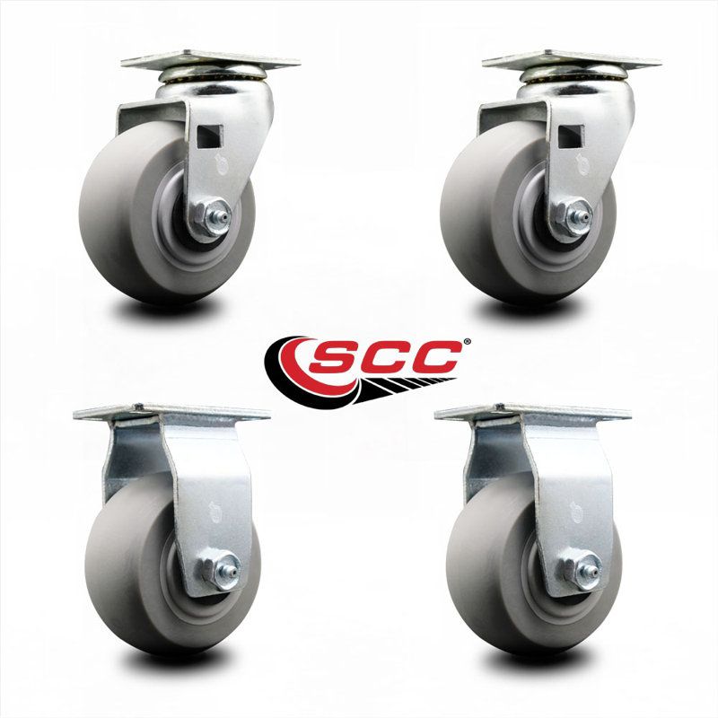 4-Piece Thermoplastic Rubber Caster Set