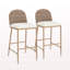 Ensemble de 2 tabourets de bar 29,5 po Farmhouse 29 po avec dossier en rotin-1041799931
