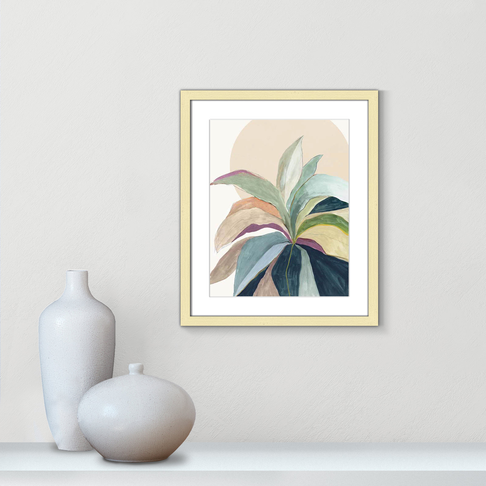 Sherbrooke Sunny Bright Leaves II by Asia Jensen Print, Yes, 19" H x 16" W x 1.25" D, Gold Single Picture Frame