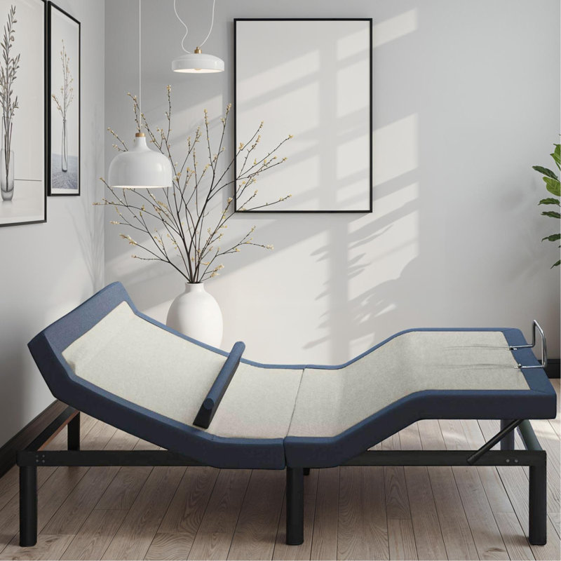Twin XL Adjustable Bed Base With Head/Foot Tilt And Lumbar Position Adjustment, Extra-Long Twin