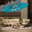Parasol excentré à DEL en porte-à-faux 11 pi avec base Olufisayo-860228089