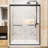 54" W X 72" H Double Sliding Shower Door With 1/4" (6mm) Clear Tempered Glass, Matte Black Aluminum Frame, Dual Stainless Handles, Adjustable Width, Enhanced , Reversible Setup For Bathroom H, Glass