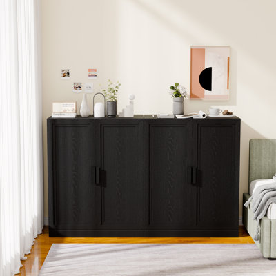 Modern 62" 4-Door Sideboard Storage Cabinet with Adjustable Shelves