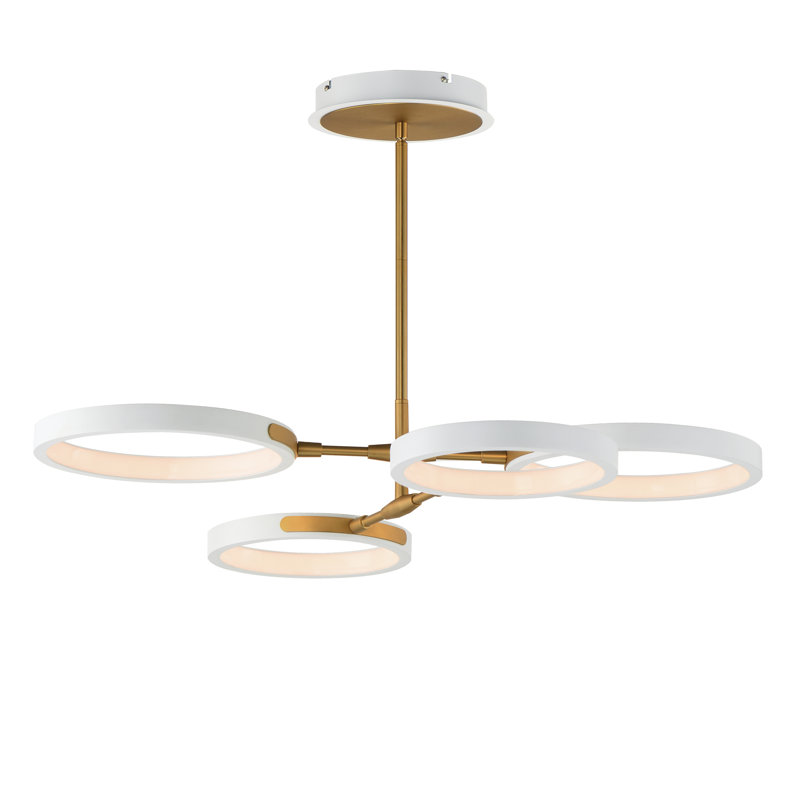 Hoopla-Chandelier, White/Gold