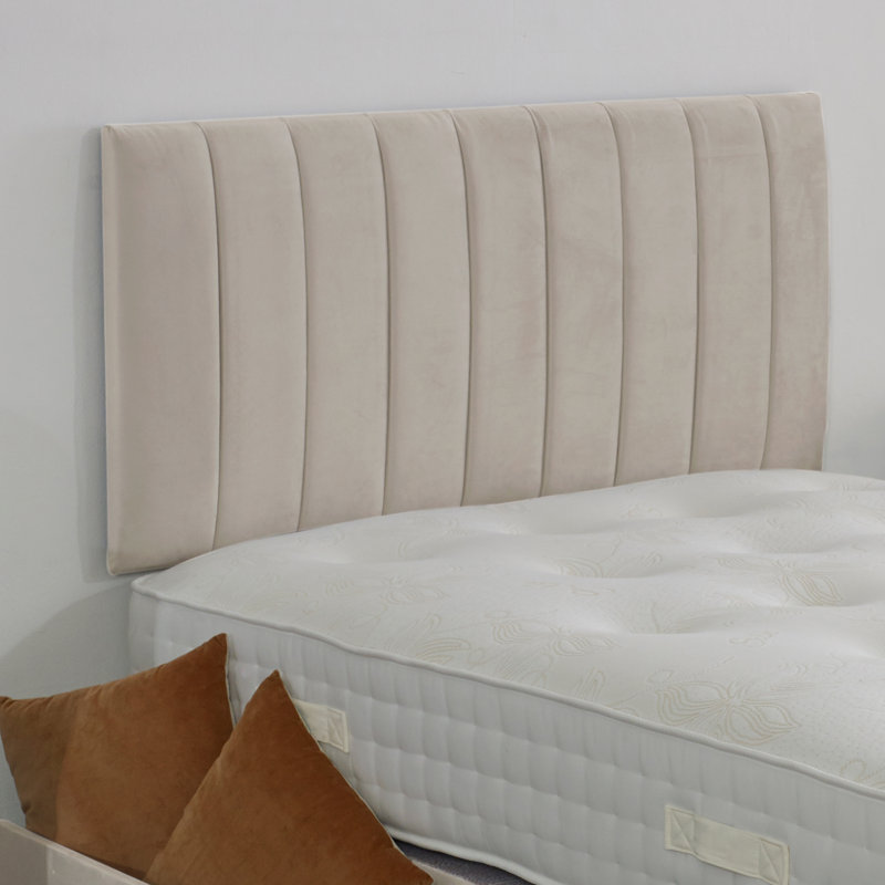 Upholstered Bed with Mattress, Cream, Small Double (4')