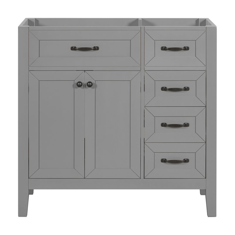 Meuble-lavabo 36 po sans lavabo, Gris, Noir