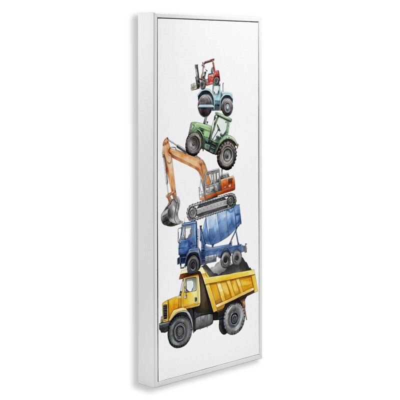 Keep Keep Construction Construction Stack, giclée, conception par Christine Simpson Art, H 30 po x l 13 po