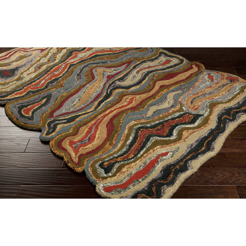 Gypsy Handmade Wool Abstract Area Rug, Rectangle 2' x 3'