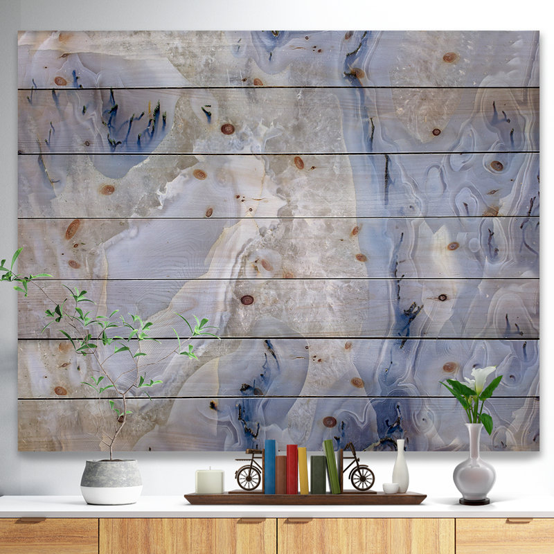 Agate Stone - impression abstraite, H 30 po x l 40 po x P 1,5 po, Bois