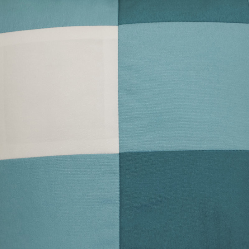 Edie@Home Gingham Outdoor Reversible Throw Pillow, Turquoise