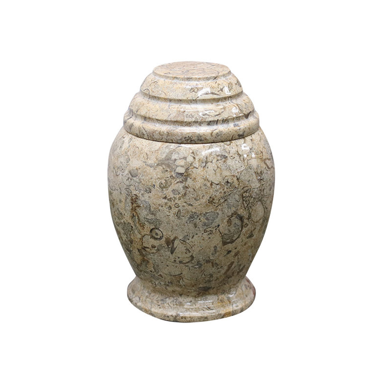 Urne de crémation en marbre pour cendres, petit, fossile