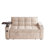 65" Convertible Sleeper Sofa With Pull-Out Bed, Loveseat Sofa Bed with Adjustable Backrest & 360° Swivel Side Table, Khaki-821232061