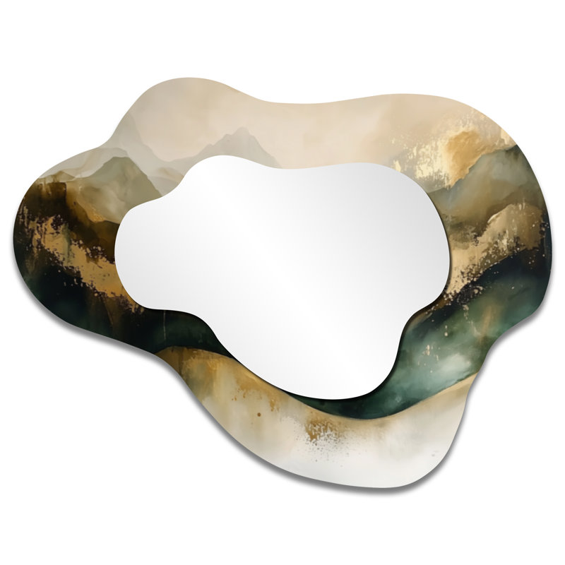 Abstract Liquid Ink Divide Fight Of Emerald I - Abstract Cloud Decorative Wall Mirror, Modern Vanity Mirror, Printed on Metal