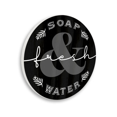 Plaque murale circulaire en forme de panneau de douche "Fresh Soap And Water", 12 po de diamètre