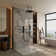 16" Ceiling Mounted 4-Function Thermostatic Rainfall Shower System with 6 Body Jets and Slide Bar