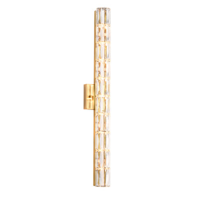 Applique murale 9 lumières encastrée dorée avec détails en cristal
