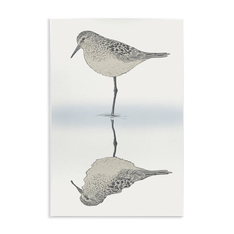 «Tranquil Sandpiper Bird», art mural par Ziwei Li, H 15 po x l 10 po x P 0,5 po