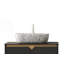 19'' Bathroom Ceramic Sink without Cabinet, Volakas White Marble