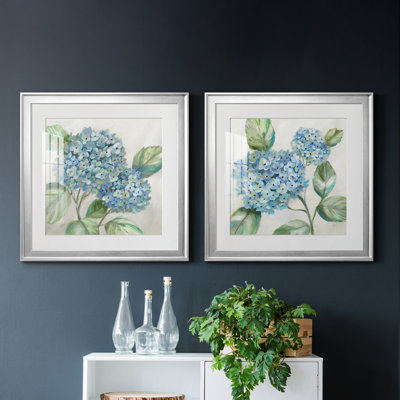 «Hydrangea Beauty I», ensemble de 2 reproductions d'art encadrées