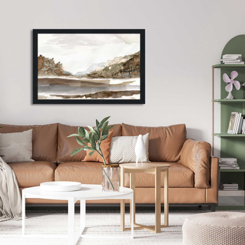 Mountain Time - Peinture, L 39,5 po x H 27,5 po, Cadre noir