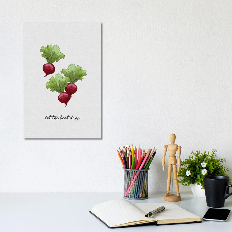 Let the Beet Drop 1 Piece Wrapped Canvas Wall Art, 20.32 cm H x 30.48 cm W
