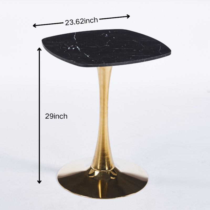Table de salle à manger carrée Tulip pour 2-4 personnes avec base en métal