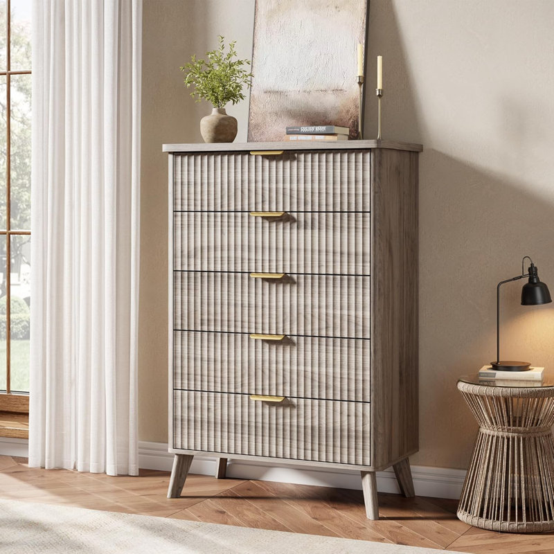 Commode à cinq tiroirs, Gris