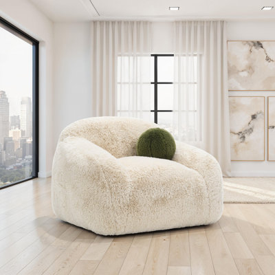 Coussin boule de salon principal contemporain doux et luxueux avec finition sable