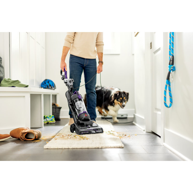 Compact Black and Purple Bagless Upright Vacuum Cleaner for Pets