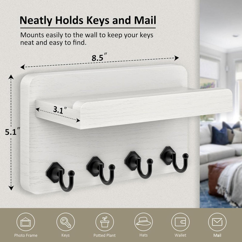 Manufactured Wood Wall Organizer