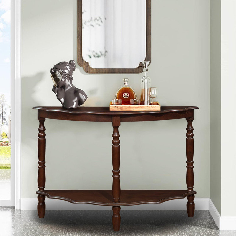 Table d'entrée 42 po Curved Vintage, Brun