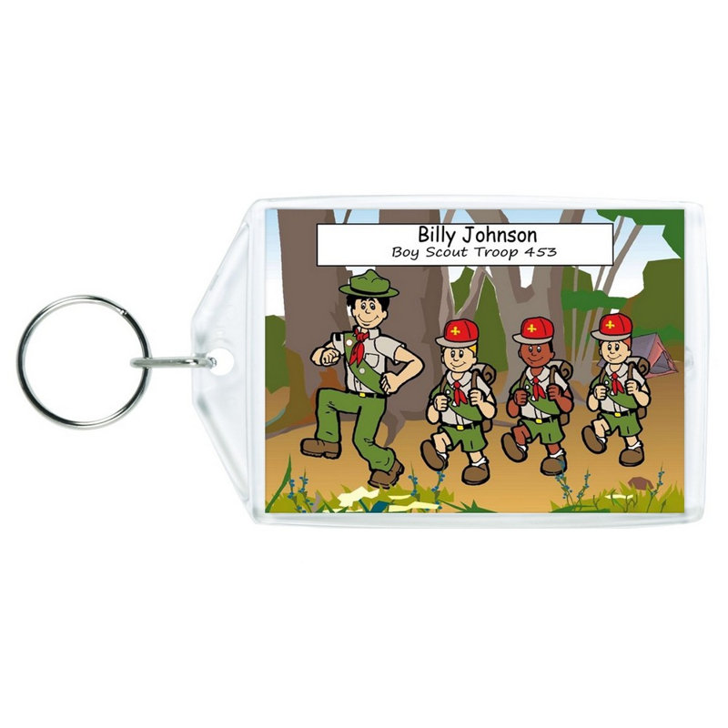 Porte-clés personnalisable en acrylique Boy Scout, Oui