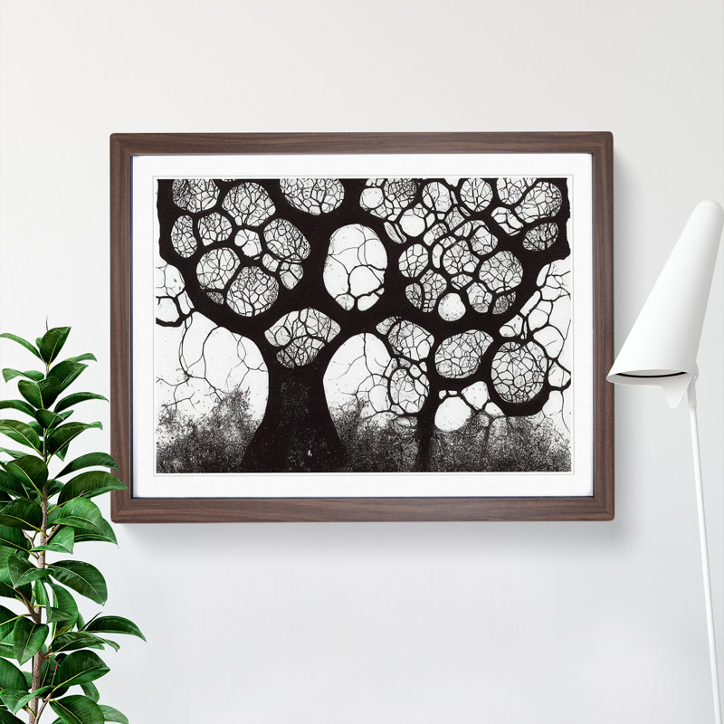 XH1022-6839X Peaceful Tree - Picture Frame Print, 34cm H x 46cm W x 2cm D, Walnut Framed