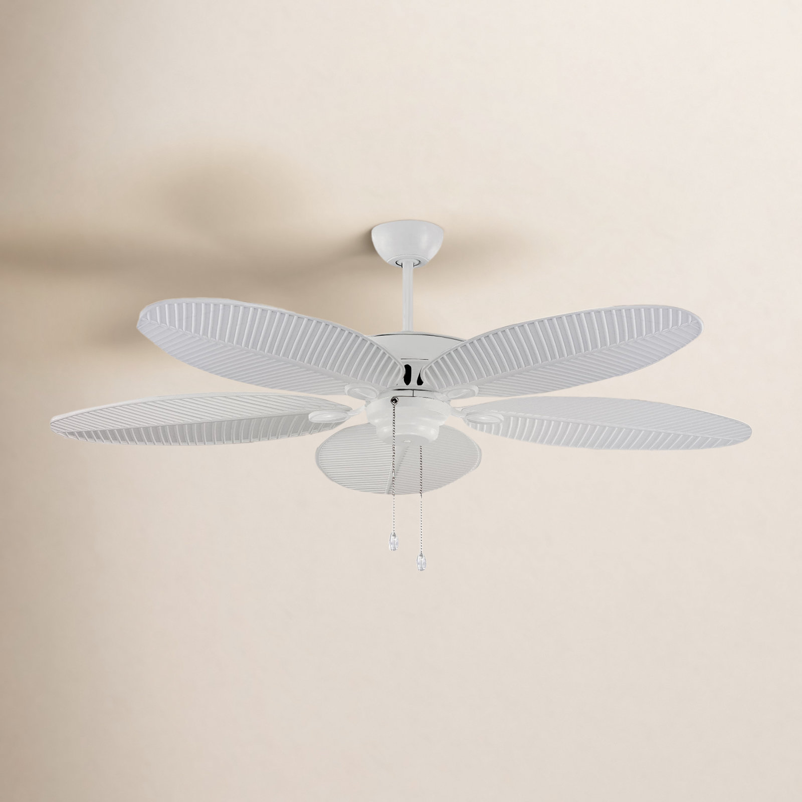 52" Outdoor Ceiling Fan, White with White Blades