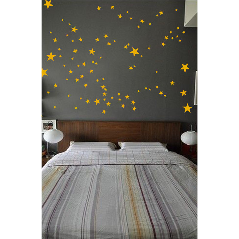 Abstract Non-Wall Damaging Wall Decal, 48" H x 55" W x 0.01" D, Signal Yellow