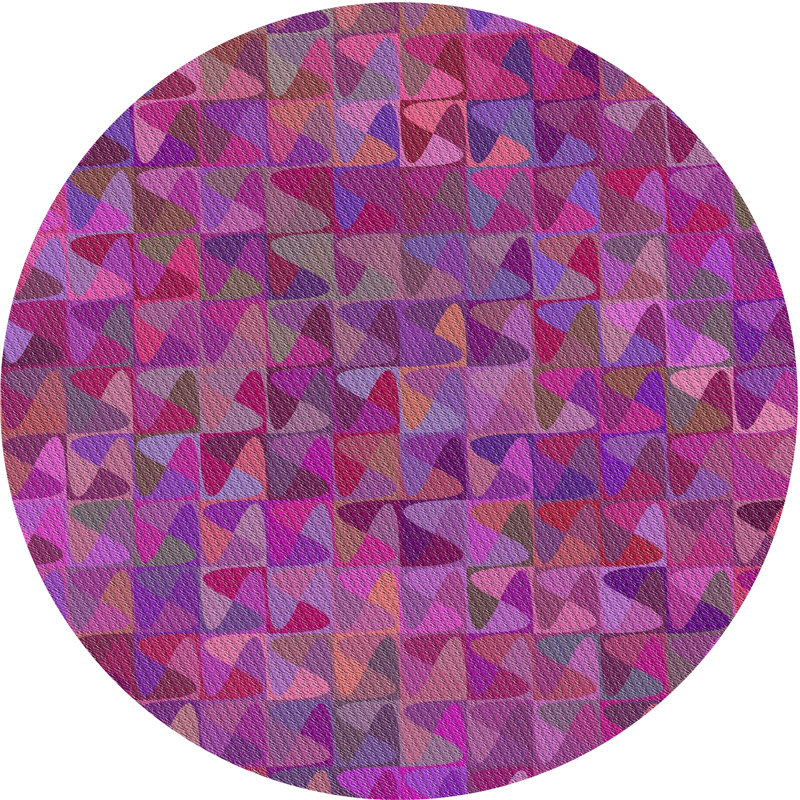 Tapis rose/rouge à motifs Framingham, Rond 7 pi
