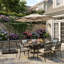 Parasol de patio en porte-à-faux décalé de 10 pi, mécanisme de rotation lisse à 360 ° et évent supérieur respirant, auvent imperméable UV50 + résistant à la décoloration et cadre antirouille-1659739041