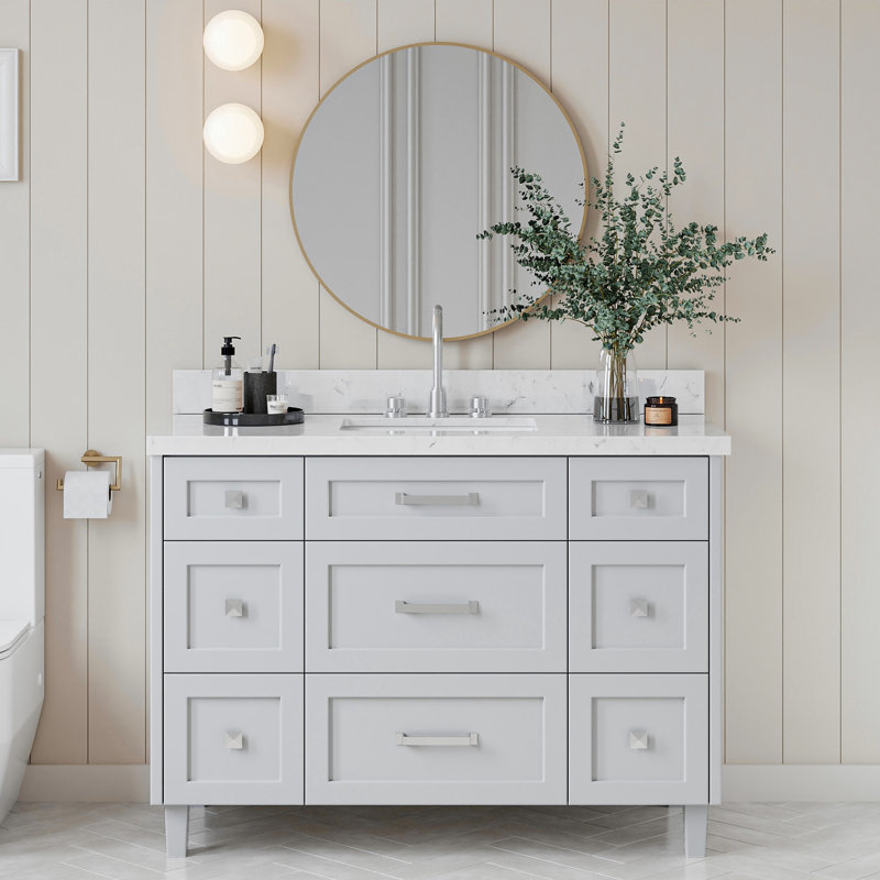 ARIEL Monroe 48 Single Bathroom Vanity Base Only, Oak