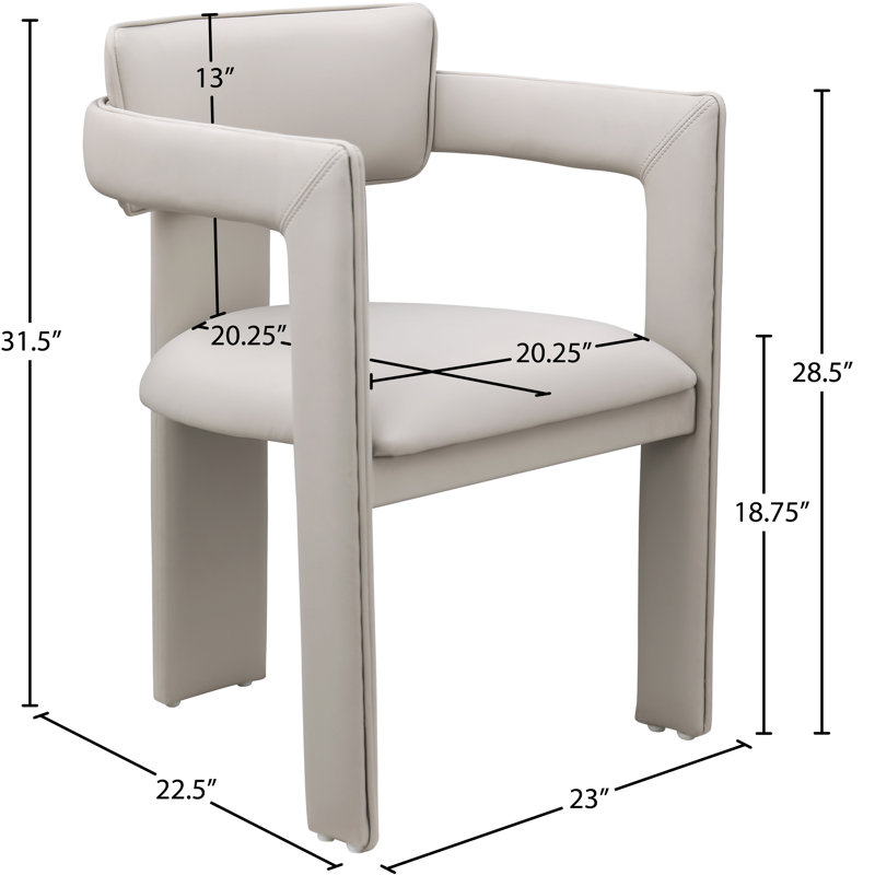 Exilda Vegan Leather Dining Chair, Taupe Vegan Leather