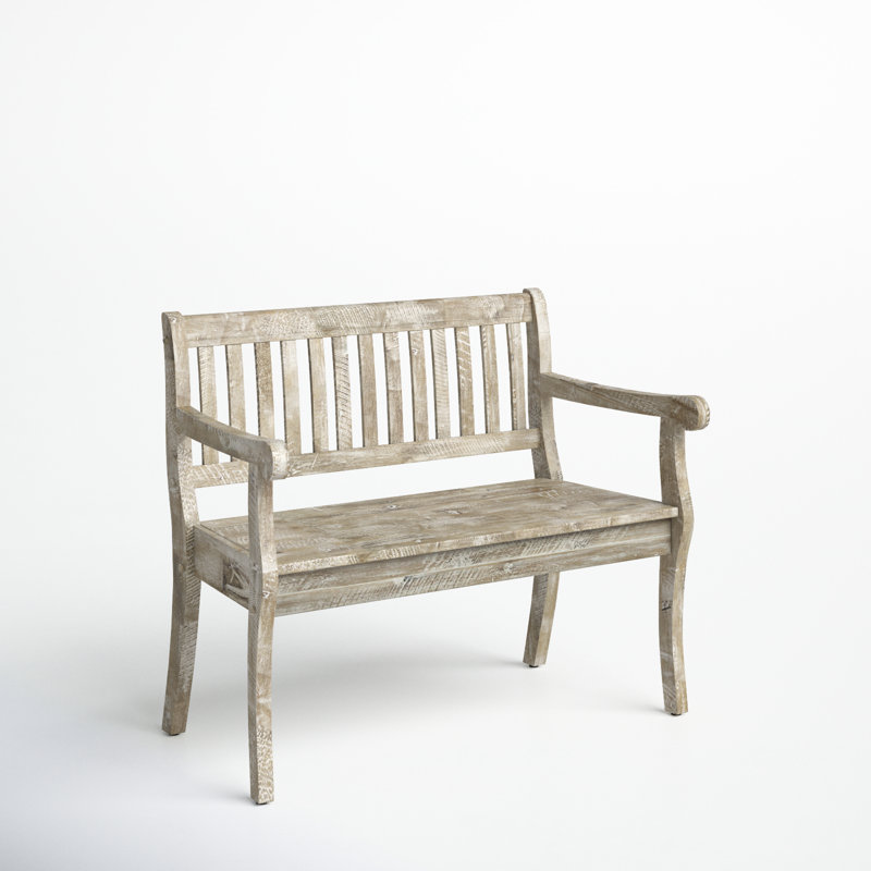 Castile Solid Wood Storage Bench, Washed Gray