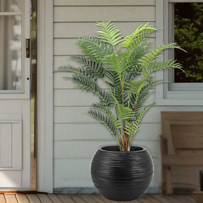 Round White Plant Pot, Indoor Outdoor Home, Office, Patio, Front Porch, Backyard Decor, 13" Succulent Planter