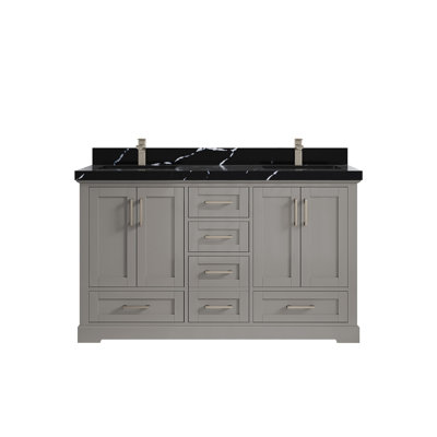 Esin 60"" Double Bathroom Vanity Set -  Wildon HomeÂ®, F23B316C94EC4D5AABA6A2D693E13445