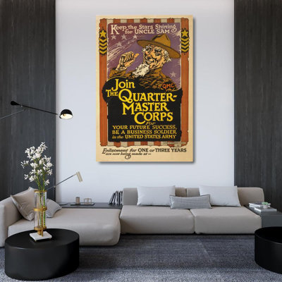 "Keep the Stars Shining for Uncle Sam - Join the Quartermaster Corps" by  John W. Sheeres - Gallery Wrap Canvas Wall Art