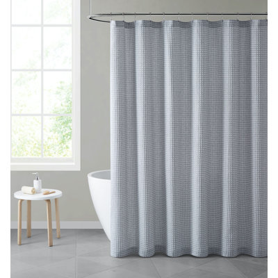 Kate Aurora Hotel Collection Premium Waffle Weave Fabric Shower Curtain