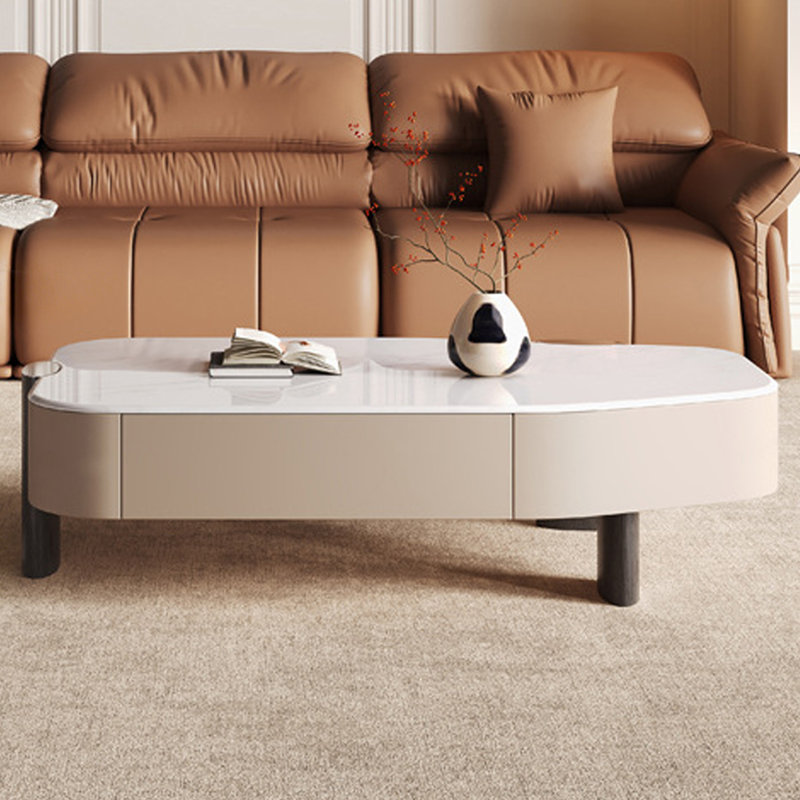 Table basse White Stone + Bois manufacturé